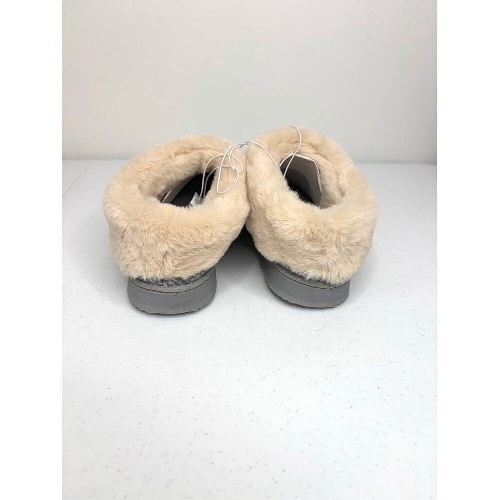 Dearfoams Memory Foam Total Comfort Slipper Women's Sz M 7-8 Gray Faux Fur - Picture 3 of 8